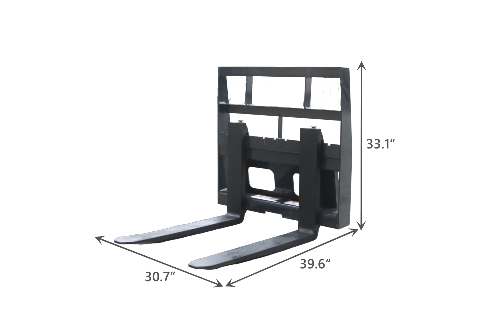 39" MINI SKID STEER PALLET FORK Frame Attachment Fork Blades, Rated to 2,500 lbs