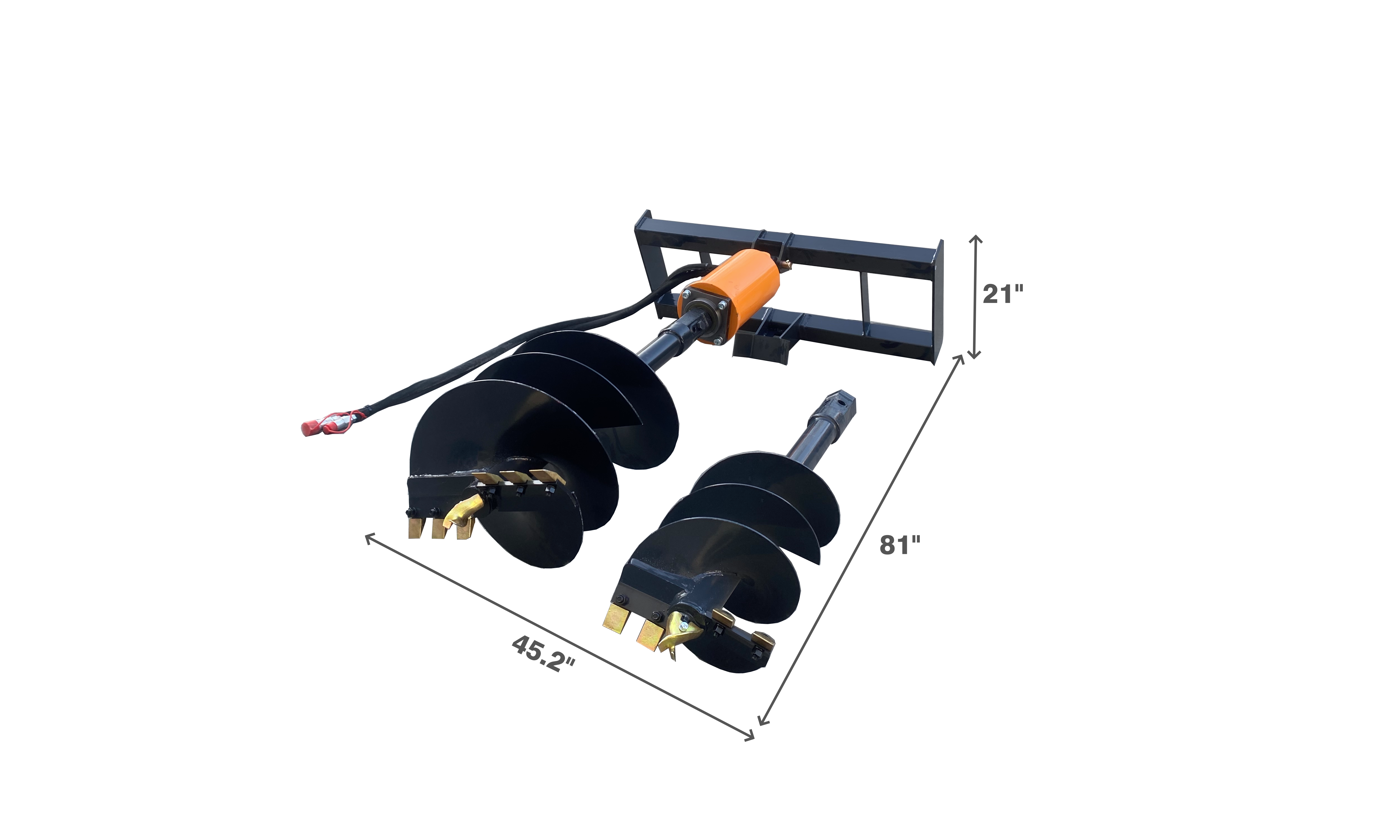 Auger Drill Bit Skid Steer Auger Comes with auger dimensions:12 in & 18 in  Garden Plant Flower Bulb Auger Spiral Hole Drill Rapid