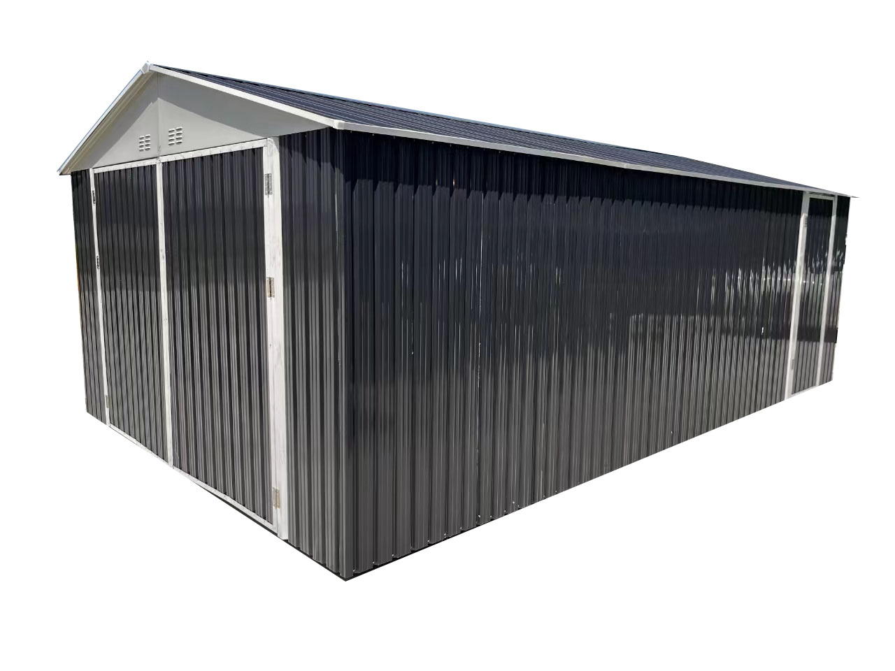 11*19 FT Metal Garage Shed with Double Front Doors